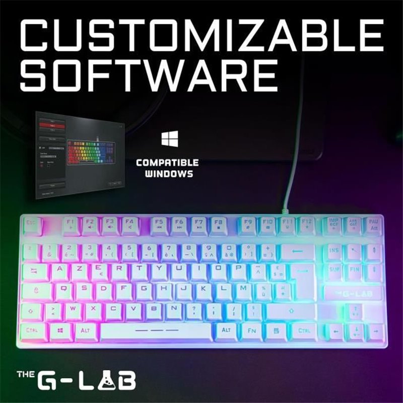 Clavier Gaming Membrane Rgb Tkl The G Lab Keyz Caesiumt W Fr Fr