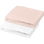 DOMIVA Lot 2 Draps housse Uni - Jersey - oeko-Tex - Blanc/Nude - 70 x 14 27,99 €