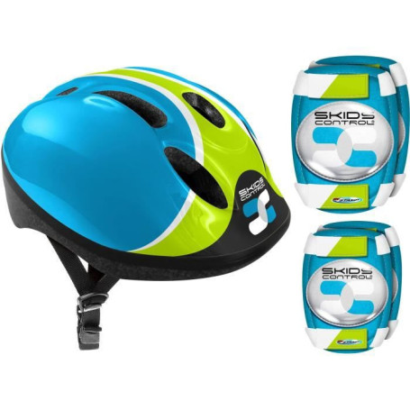 COMBO BLEU (Casque + Genouilleres & Coudieres) SKIDS CONTROL 57,99 €