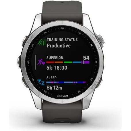Montre GPS connectée - GARMIN - Fenix 7S - Argent avec bracelet gris 619,99 €
