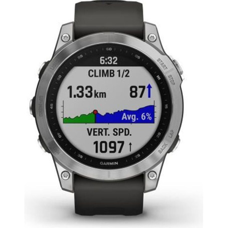 GARMIN Fenix 7 - Noire & Argent - Montre Connectée GPS & Course a Pied - 619,99 €