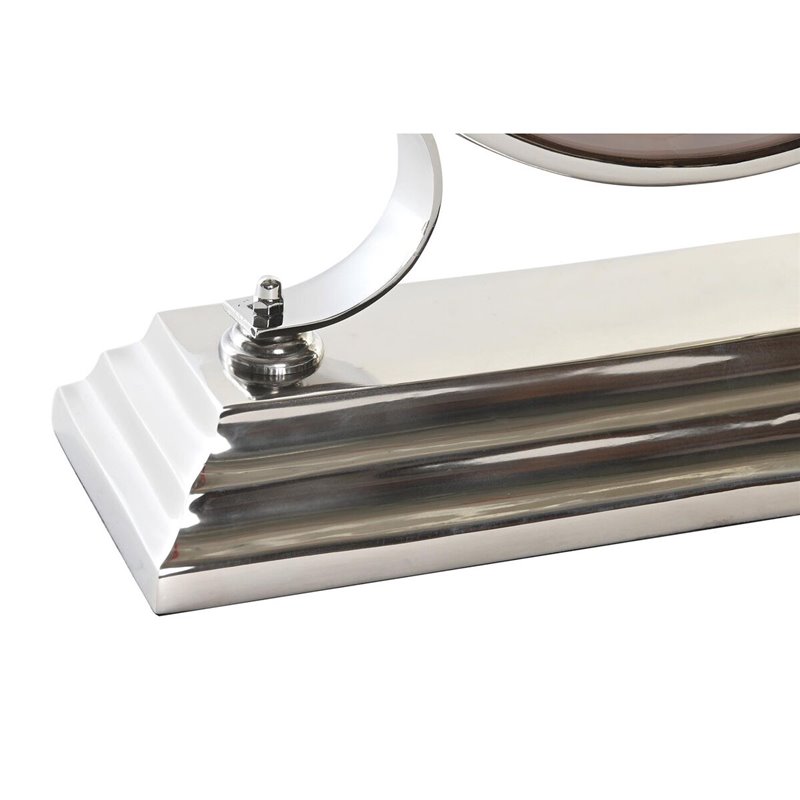 Image secondaire de Horloge de table DKD Home Decor 30 x 9,5 x 33 cm Naturel Argenté Aluminium Bois de manguier Traditionnel