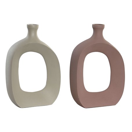 Vase DKD Home Decor 16 x 6 x 24 cm Beige Rose Aluminium (2 Unités) 69,99 €