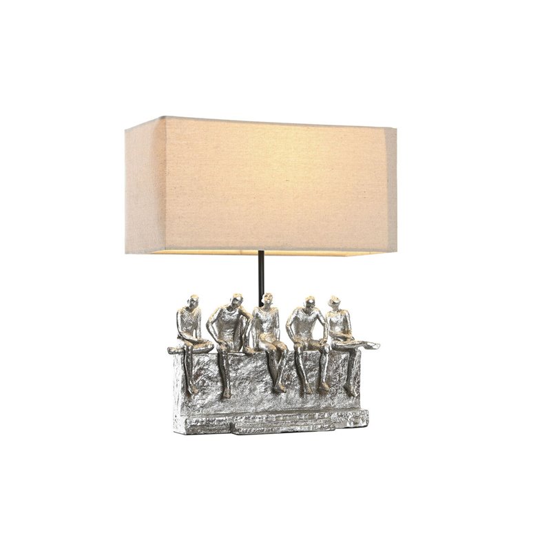 Image secondaire de Lampe de bureau DKD Home Decor 36 x 21,5 x 43 cm Argenté Beige Métal Résine 220 V 50 W