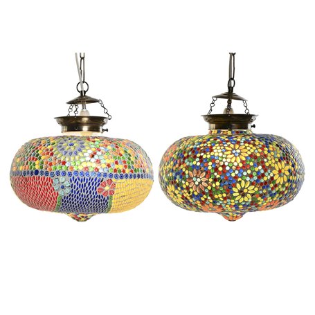 Suspension DKD Home Decor 32 x 32 x 26 cm Verre Multicouleur 25 W (2 Uni 199,99 €