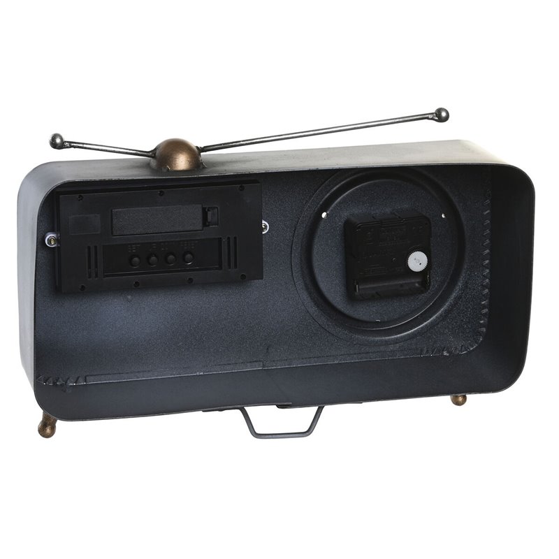 Image secondaire de Horloge de table DKD Home Decor 33 x 11,5 x 26 cm Gris Cuivre Fer Vintage (2 Unités)