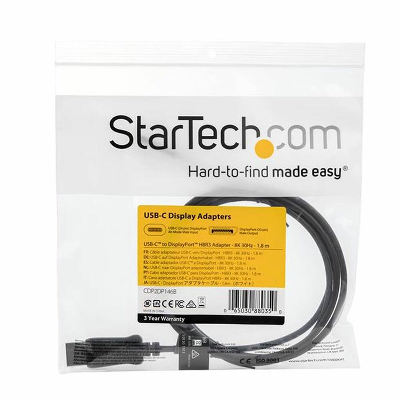 Image secondaire de Startech.com CDP2DP146B câble vidéo et adaptateur 1,8 m USB Type-C DisplayPort Noir