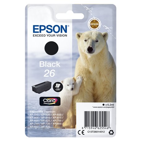 Cartouche d'encre originale Epson C13T26014022 Noir 32,99 €