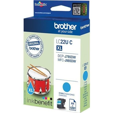 Cartouche d'encre originale Brother LC-22U C XL Cyan 26,99 €