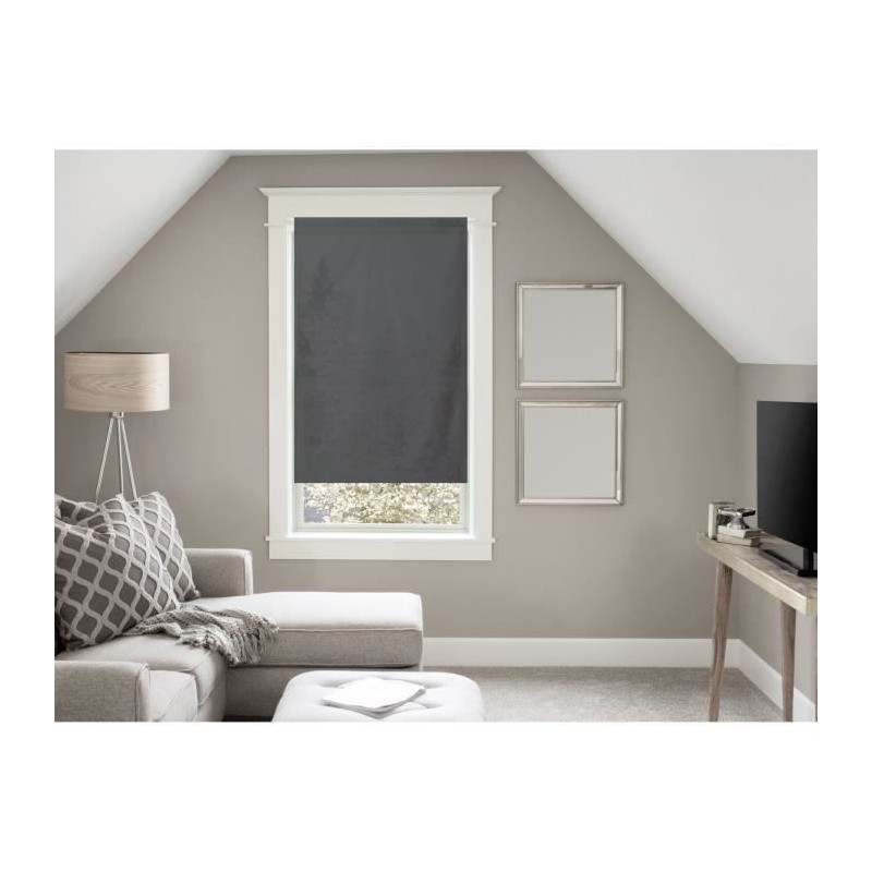 Soleil dOcre 042542 Dolly Paire de Brise Bise Polyester Anthracite 45x90 cm