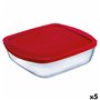 Panier-repas carré avec couvercle Ô Cuisine Cook&store Ocu Rouge 2,2 L 2