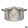 Casserole avec Couvercle Argenté Aluminium 15 L (3 Unités)