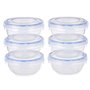 Ensemble de Boîtes à Lunch Hermétique Bleu Transparent Plastique 800 ml