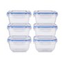 Ensemble de Boîtes à Lunch Hermétique Bleu Transparent Plastique 900 ml