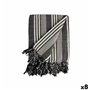 Foulard multi-usages Rayures 235 x 205 cm Blanc Gris (8 Unités)