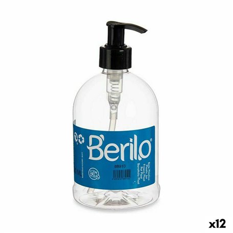 Distributeur de Savon Noir Transparent Plastique 500 ml (12 Unités)