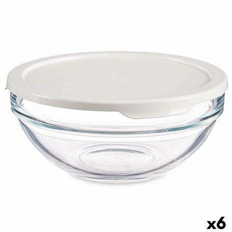 Panier-repas rond avec couvercle Chefs Blanc 595 ml 14 x 6,3 x 14 cm (6 