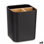 Support pour brosses à dents Noir Bambou polypropylène 9 x 11 x 9 cm (6 