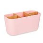Support pour brosses à dents Rose Bambou polypropylène 21 x 10 x 9 cm (6