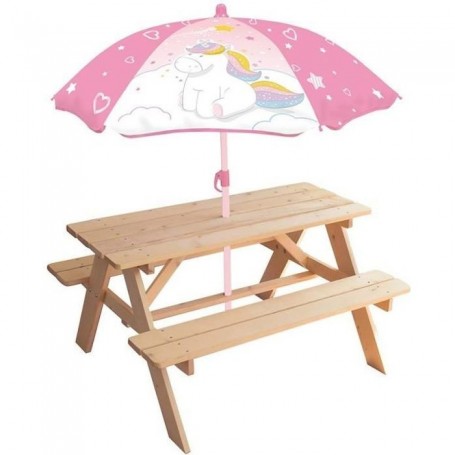 Table de pique-nique Fun House 53 x 95 x 75 cm Parasol Licorne