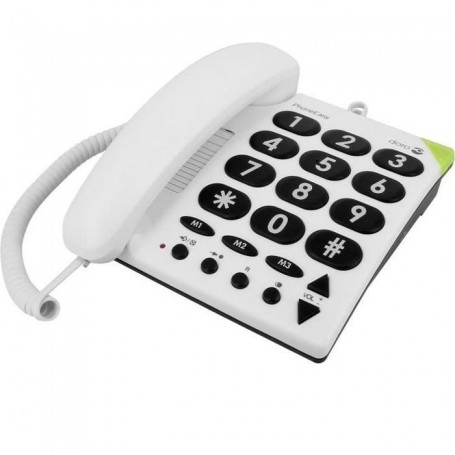 Doro PhoneEasy 311c Téléphone Filaire Blanc Grosses Touches Senior Aide