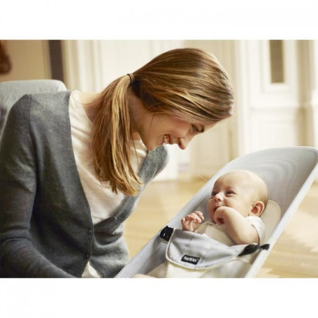 BABYBJ/ÖRN Transat Balance Soft Maille Argent//Blanc