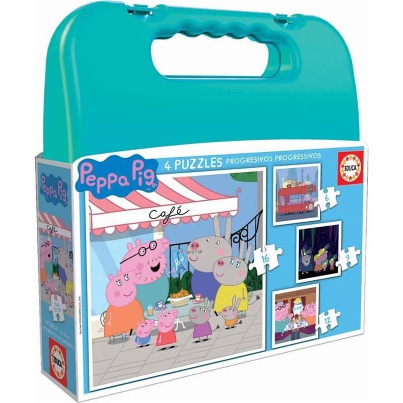 Set de 4 Puzzles Peppa Pig Cosy corner 16 x 16 cm