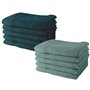 Lot de 10 serviettes de Toilette TODAY 50x90 cm 100% Coton - 5 paon + 