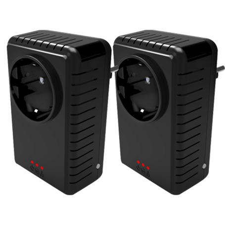 Kit de 2 CPL noirs Bigben 500Mbps avec prise intégrée