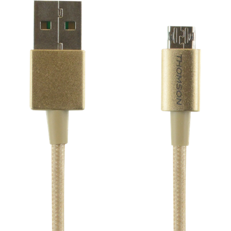 Câble USB/ micro USB réversible Thomson doré