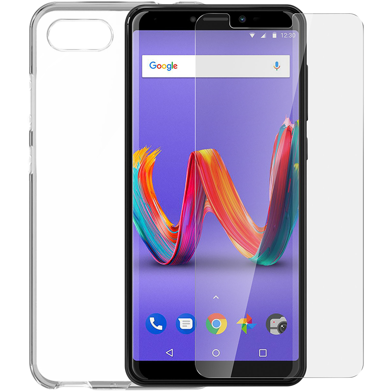 Pack protection transparent avec coque et protège-écran pour Wiko Harry 2