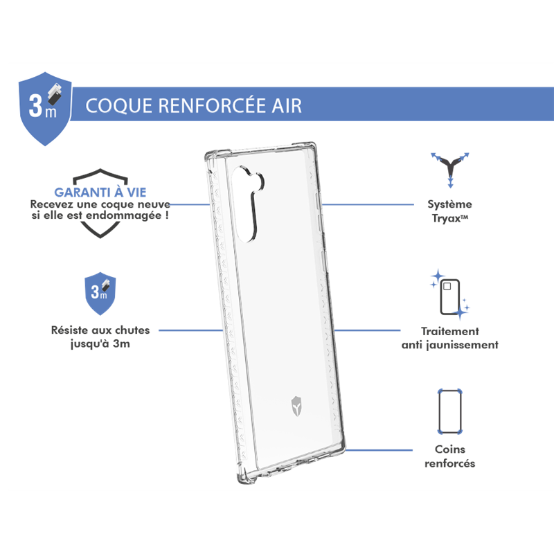 Image secondaire de Coque Renforcée Samsung G Note 10 AIR Transparente - Garantie à vie Fo
