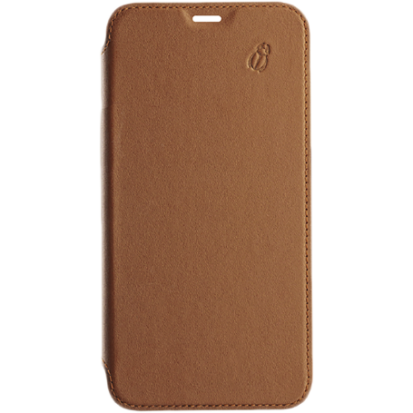 Folio en Cuir Camel avec dos transparent pour Apple iPhone 11 Pro Beet