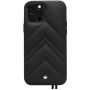 Coque iPhone 12 Pro Max Louvre en Cuir matelassé Noire Artefakt