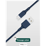 Câble Recyclable en coton USB A/USB C 2m Bleu Just Green