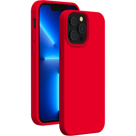 Coque Silicone SoftTouch Rouge pour iPhone 13 Pro Max Bigben