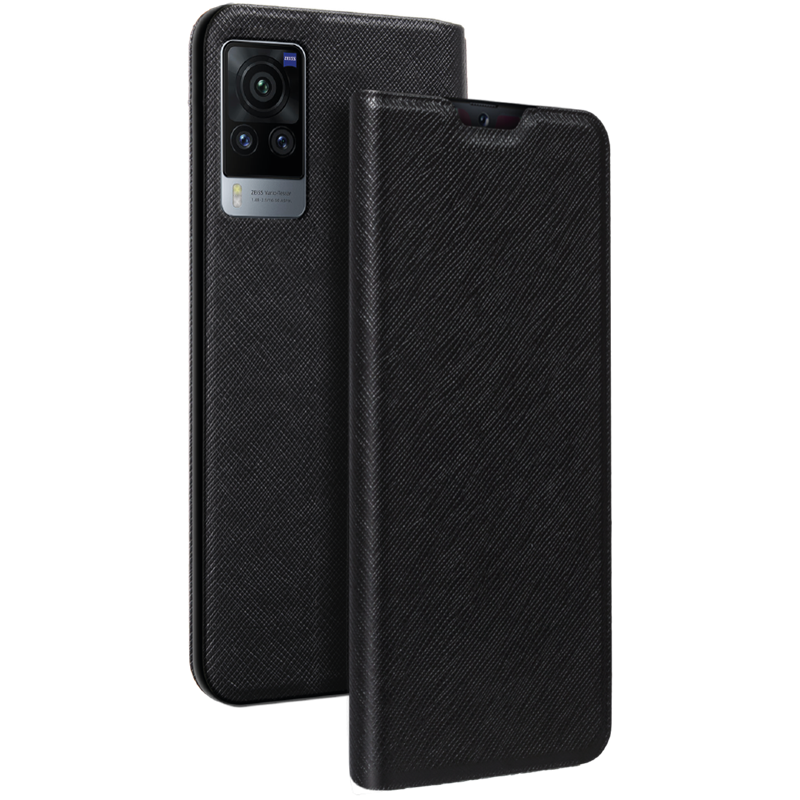 Etui Folio Vivo X60 Pro Noir - Porte-carte intégré Bigben