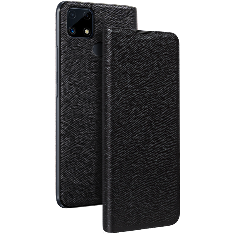 Etui Folio RealMe C25 Noir - Porte-carte intégré Bigben