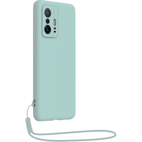 Coque Silicone + dragonne assortie Bleu ciel pour Xiaomi 11T / 11T Pro