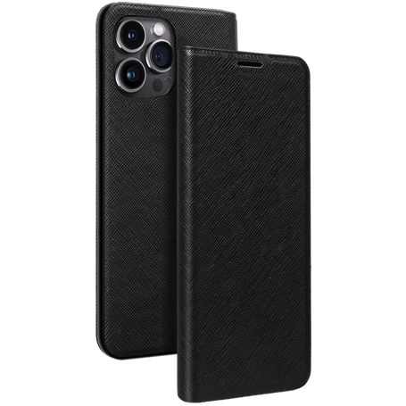 Etui Folio iPhone 14 Pro Noir - Porte-carte intégré Bigben