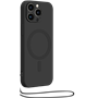 Coque Compatible MagSafe Silicone Noire pour iPhone 14 Pro Bigben