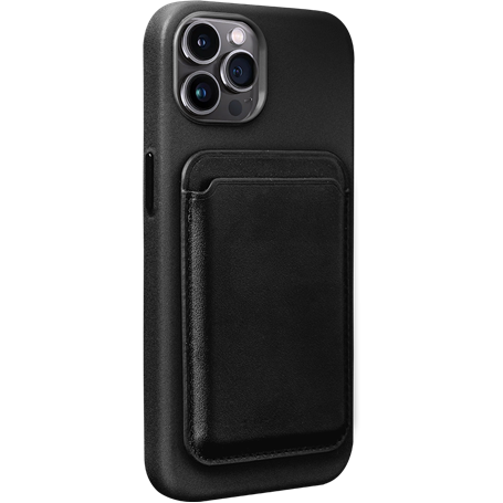 Coque iPhone 14 Pro Compatible MagSafe avec porte-carte amovible Noire