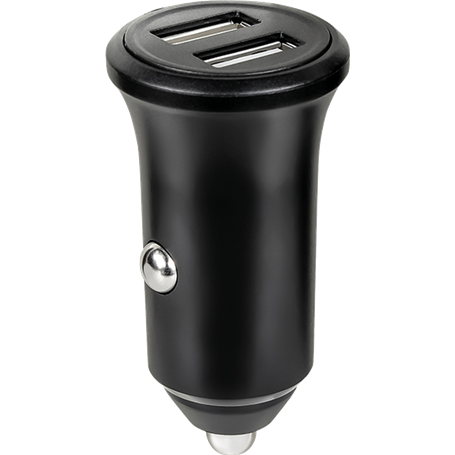 Double Chargeur voiture USB A+A 4.8A (2.4+2.4A) FastCharge Noir - 100%