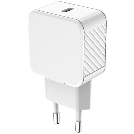 Chargeur maison 25W Power Delivery Blanc - 100% Plastique recyclé Bigb