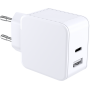Double Chargeur maison USB A+C 32W (12+20W) Power Delivery Blanc - 100