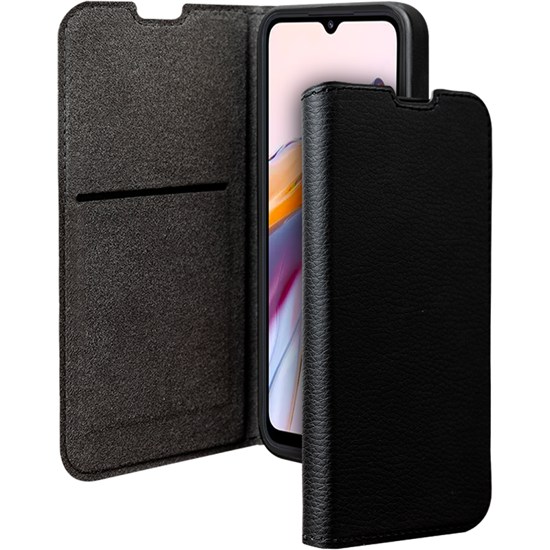 Etui Folio Wallet Xiaomi Redmi 12C Support vidéo Noir - 65% Plastique