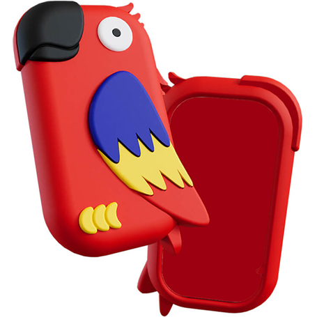 Coque pour Porte monnaie Walkie Perroquet Rouge MoneyWalky