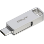 Clé OTG USB 3.2 128GB USB C & USB A Métal argent PNY