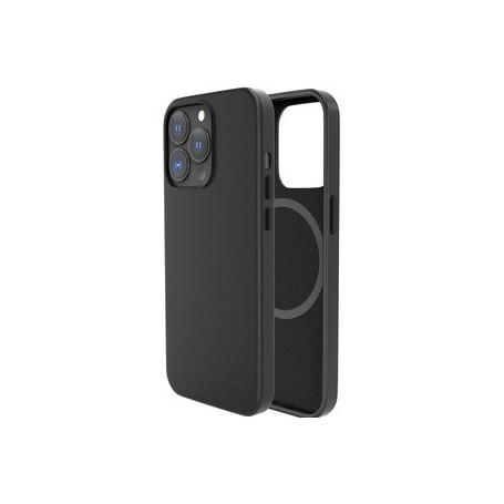 Mag Coque Toucher Cuir Noir iPhone 14 Pro