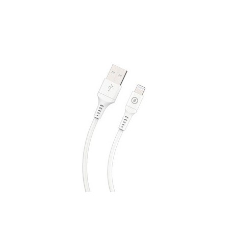 Câble USB-A Lightning 2M Plastique Recycle Blanc